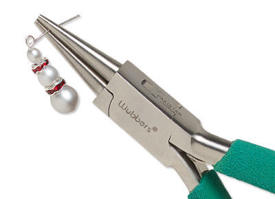 Pliers holding a beaded head pin